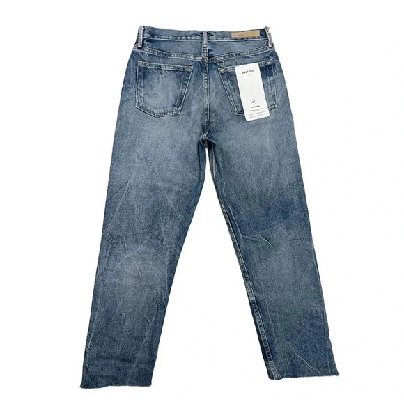 GRLFRND Helena High Rise Straight Leg Jeans Button Fly Raw Hem Premium Size 27 - Picture 4 of 13